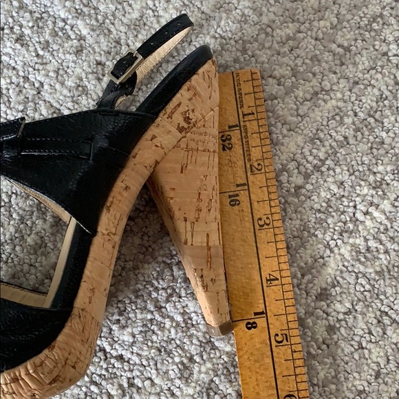 Bebe 2000’s Millennium Black Leather and Cork Heel Stilettos 5.5 - Picture 7 of 8